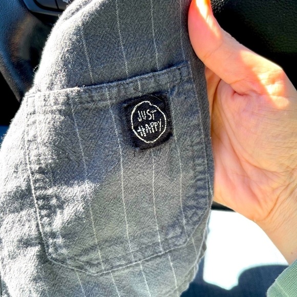 Zara overall shorts 9-12 M unisex navy with stripes - Picture 4 of 4